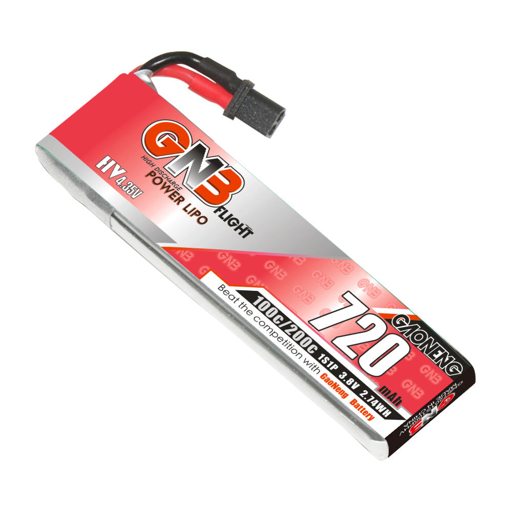 Gaoneng38V720mAh100C1SLiHVBatteryA30PlugWithAdapterCableforHappymodelCrux3EmaxTinyhawkSBetaFPVBeta75-1989140-2