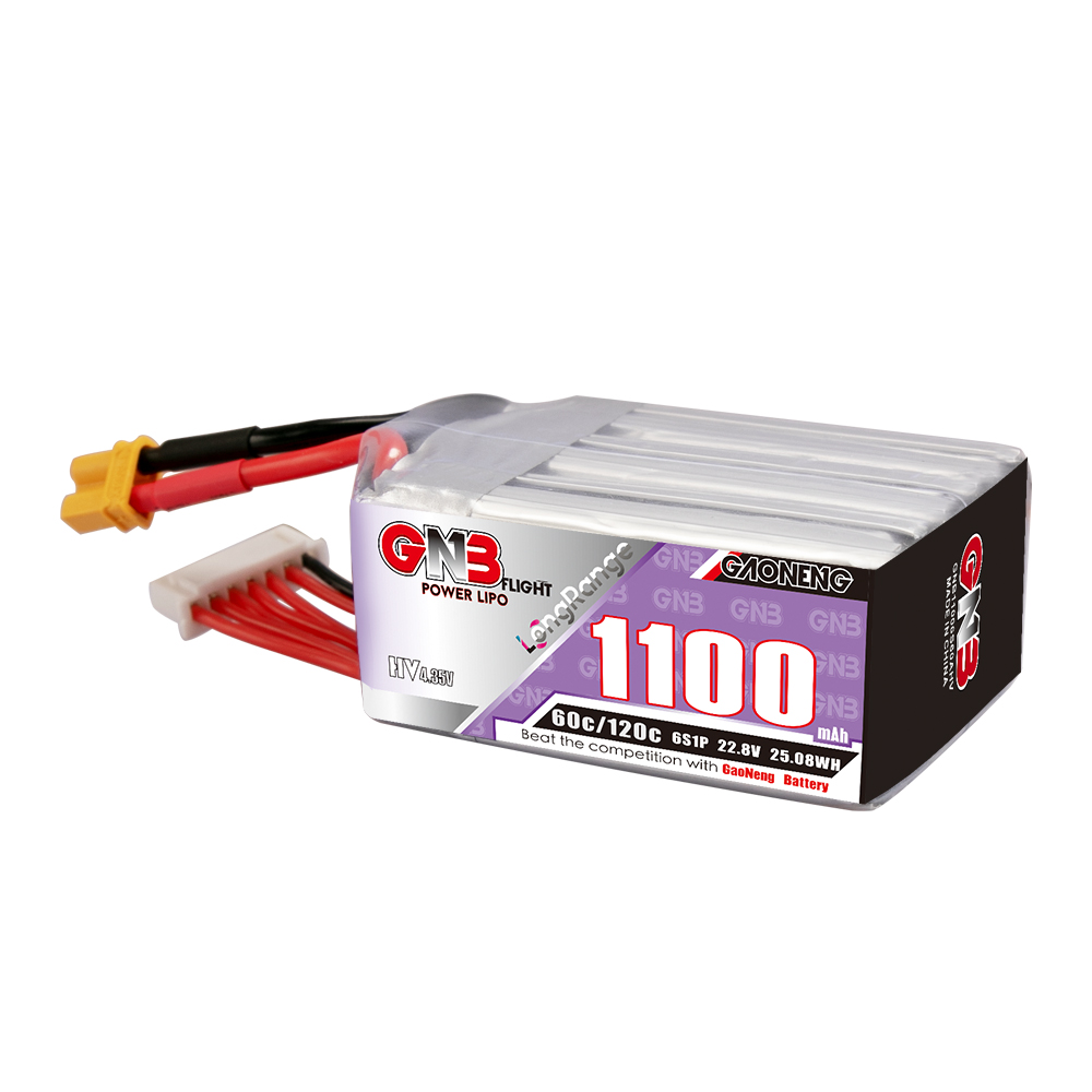 GaonengGNB228V1100mAh60C6SLiPoBatteryXT30XT60PlugforSpeedyBeeBee35FPVRacingDrone-1890243-2