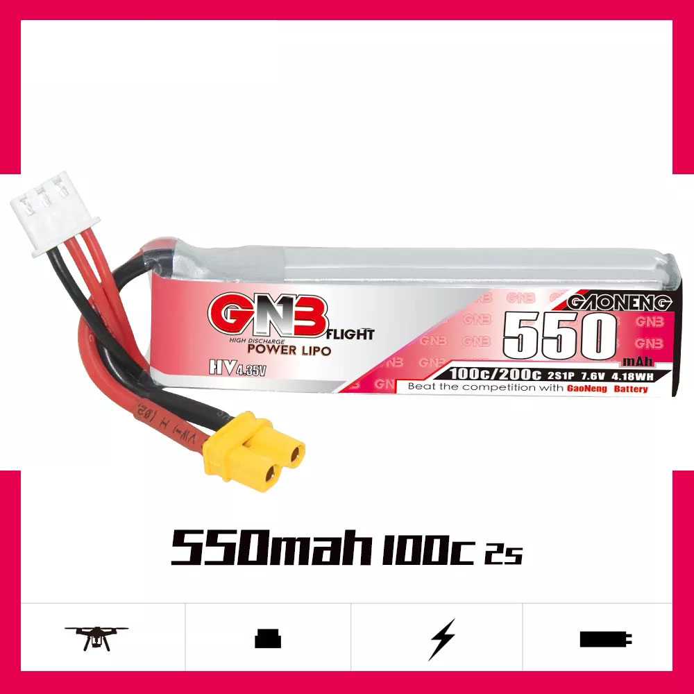 GaonengGNB2S76V550mAh100CLipoBatteryXT30PlugforHappymodelMobula8GEPRCTinyGoCrux3CinewhoopFPVDroneRCH-1998612-1