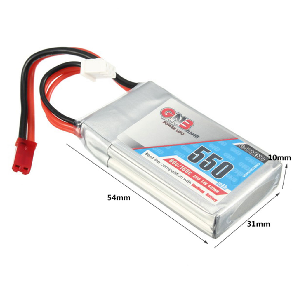 GaonengGNB74V550mAh80160C2SLiPoBatteryJSTPlugforRCDrone-1987136-2