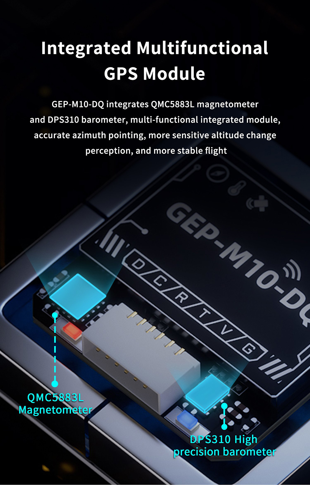 GeprcGEPM10SeriesGPSModule33-5VM10ChipBarometerBDSGalileoQZSSSBASwithOnboardIndicatorLightforFPVRaci-1992833-4