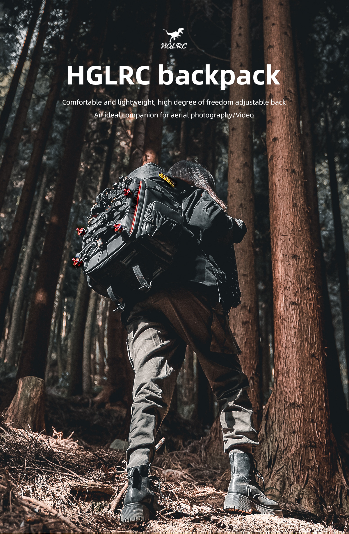 HGLRC335LWaterproofandSolidTypeOutdoorTravelCameraFPVBackpackBagSupport16InchLaptopTripodforRCDroneF-1984060-1