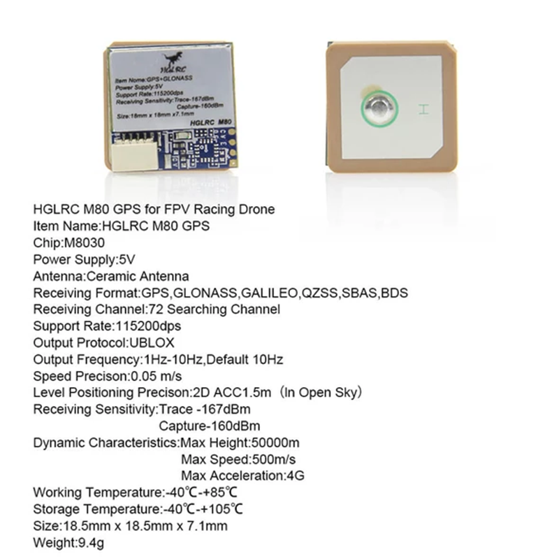 HGLRCM80GPSModuleforFPVRacingDroneCompatibledWithGLONASSGALILEOQZSSSBASBDS-1607028-3