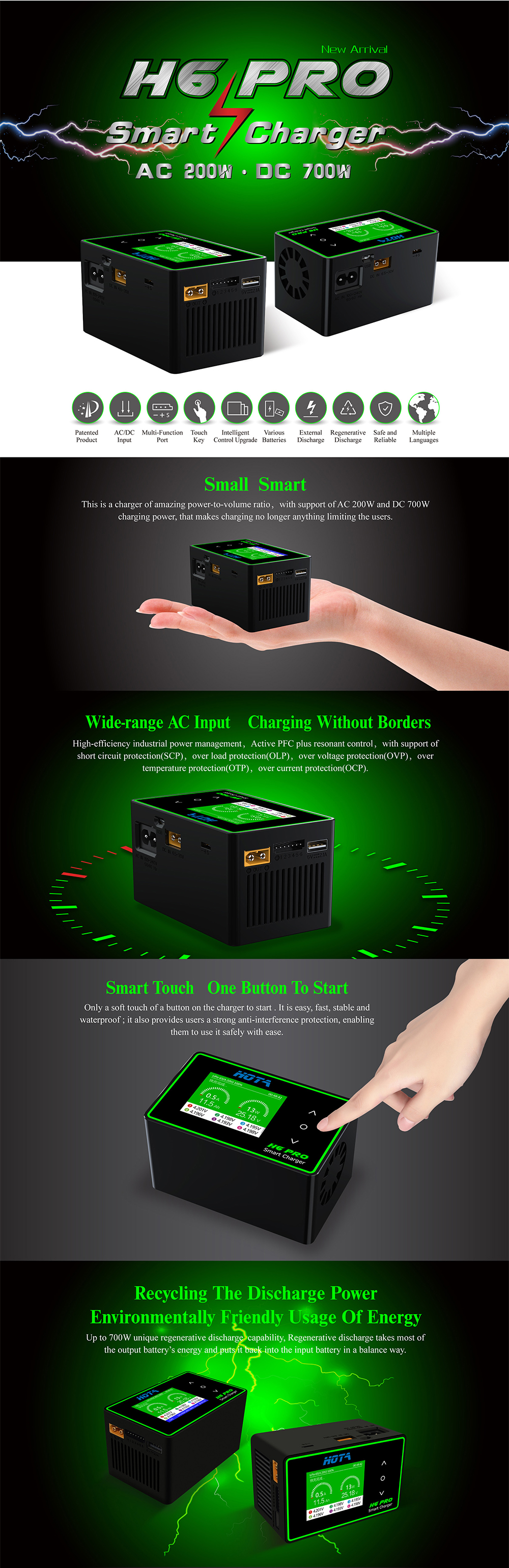 HOTAH6ProDUOAC200WDC700W26ABatteryBalanceChargerfor1-6SLipoBattery-1542114-1
