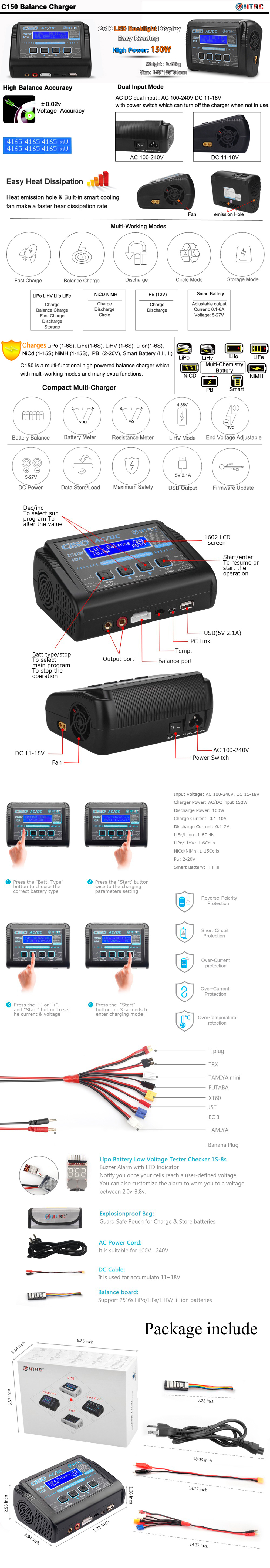 HTRCC150150W10AACDCBalanceChargerDischargerfor1-6SLiPoBattery-1578129-1