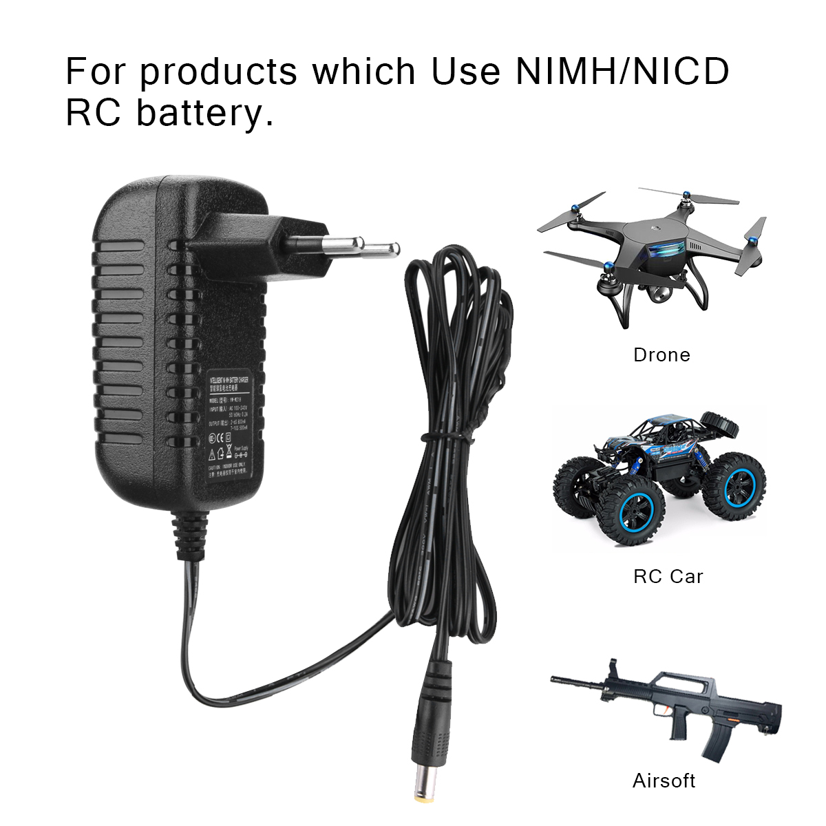 HTRCSmartNimhNicdChargerRCChargerwith6ConnectorsMiniTamiyafor2-10SNimhNicdBatteryofAirsoftRCCarBoatD-1989722-3