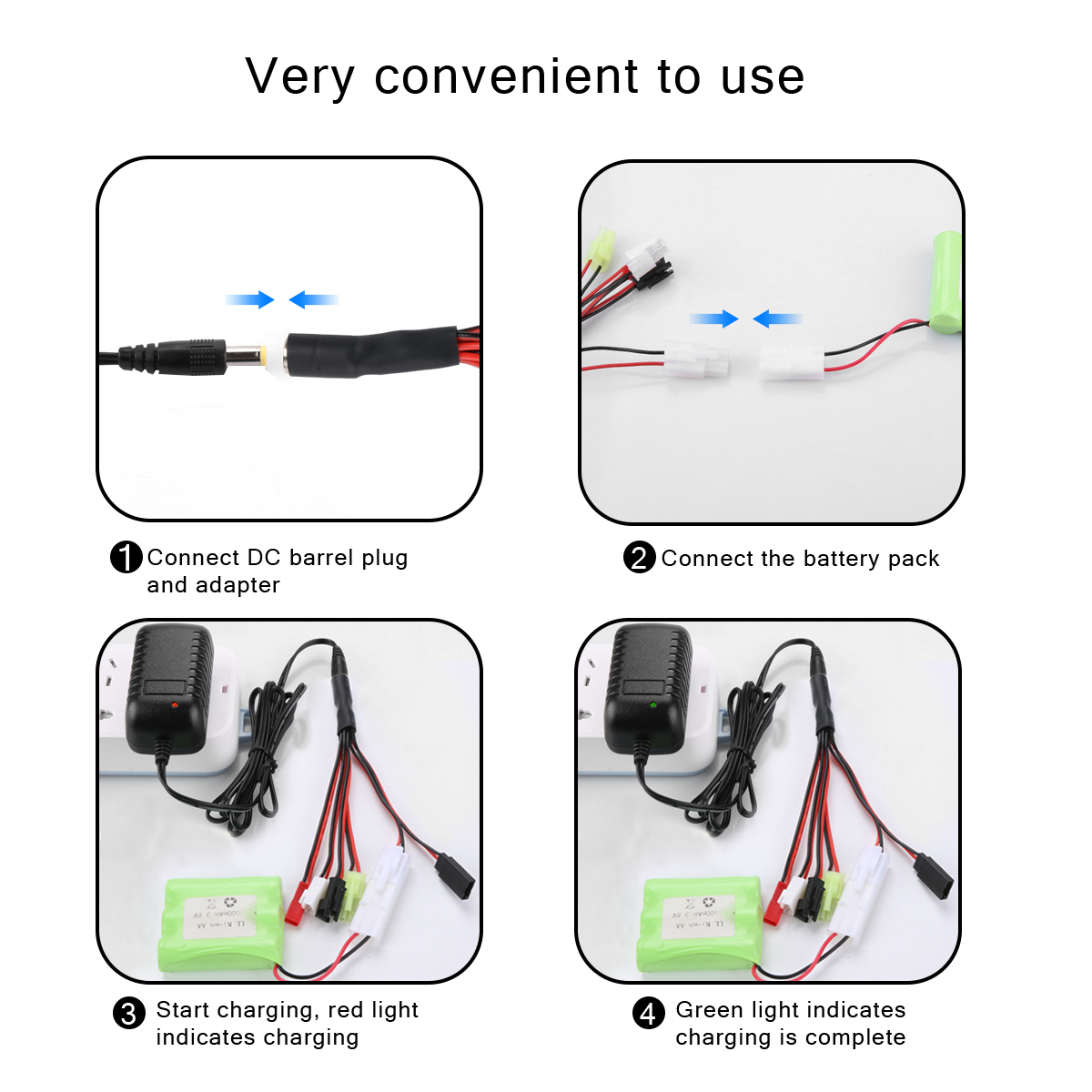 HTRCSmartNimhNicdChargerRCChargerwith6ConnectorsMiniTamiyafor2-10SNimhNicdBatteryofAirsoftRCCarBoatD-1989722-4
