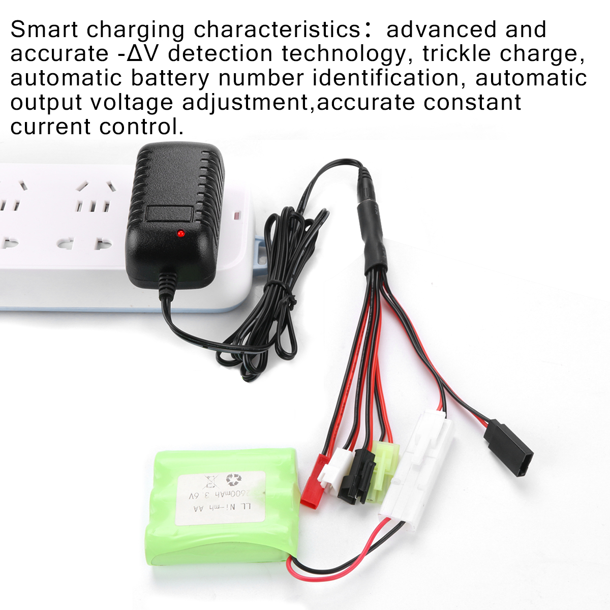 HTRCSmartNimhNicdChargerRCChargerwith6ConnectorsMiniTamiyafor2-10SNimhNicdBatteryofAirsoftRCCarBoatD-1989722-6