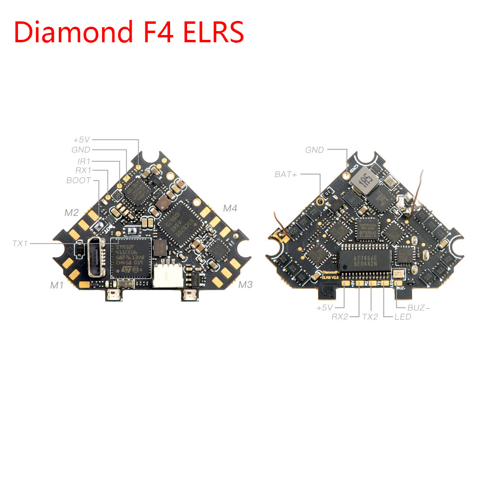HappymodelDiamondF4ELRSF41SFlightControllerAIO5AESC58GOPENVTXReceiverformobeetle6FPVRacingRCDrone-1948893-1
