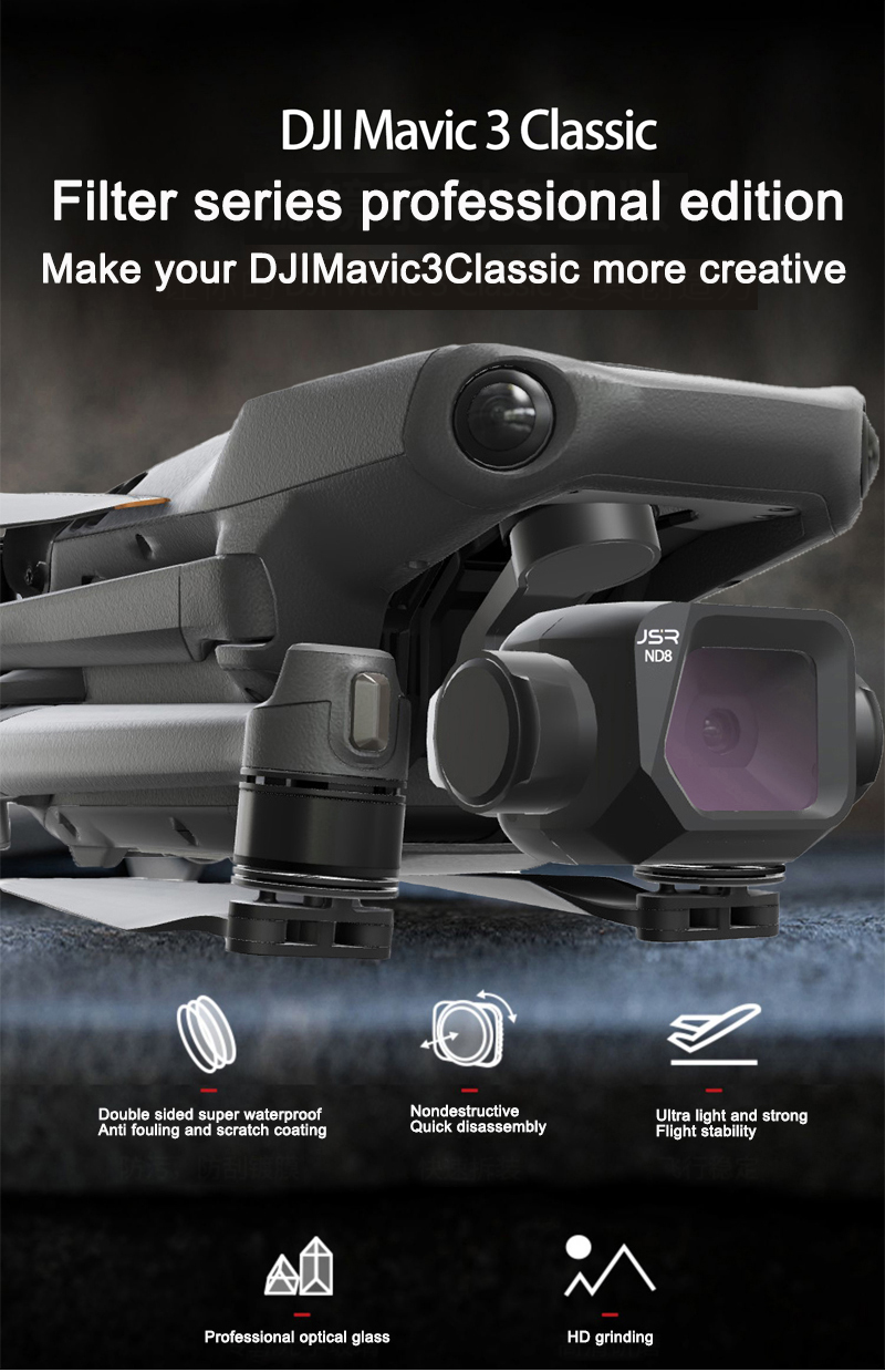 JUNESTARCameraLensFilterCPLUVSTRANIGHTNDNDPLND256ND1000forDJIMavic3ClassicRCDroneQuadcopter-1977621-6