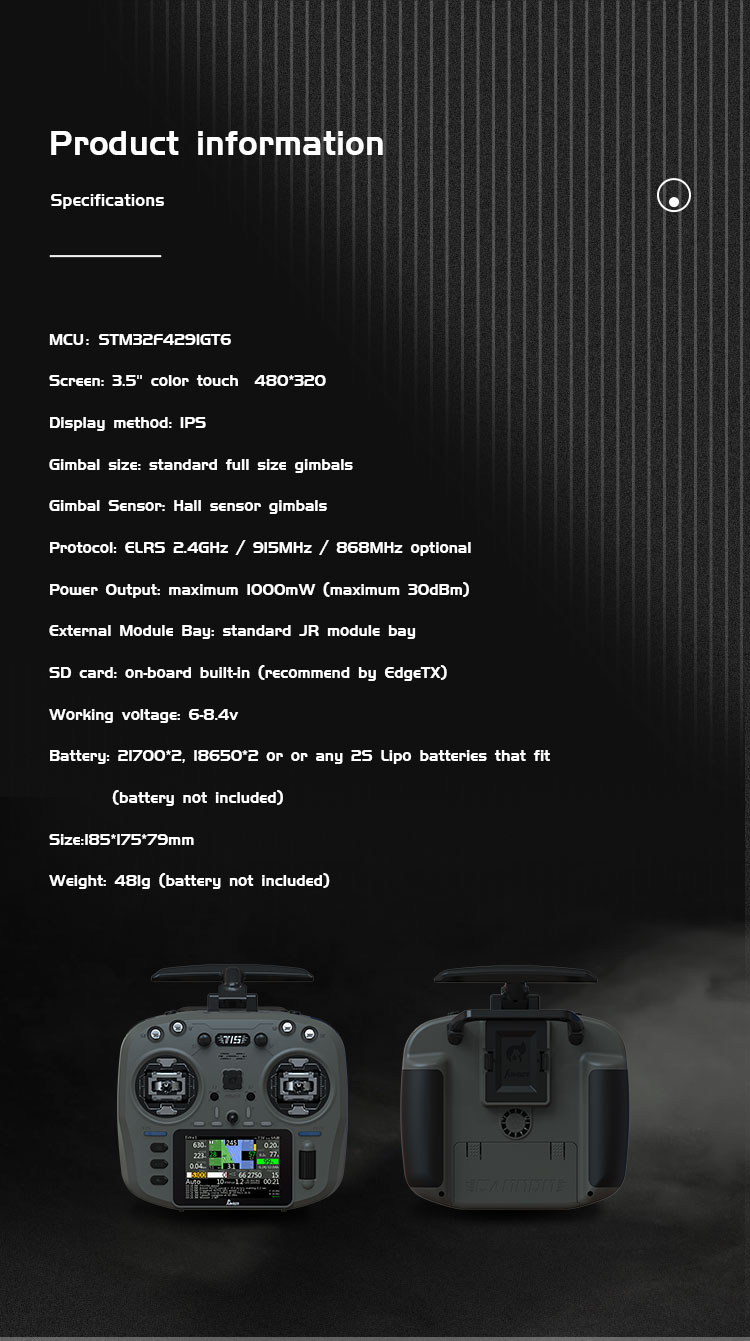 JumperT1524GHz915MHzELRS1WVS-MHallSensorFullSizeGimbal35Colour-TouchScreenEdgeTXRadioControllerforFP-2015479-15
