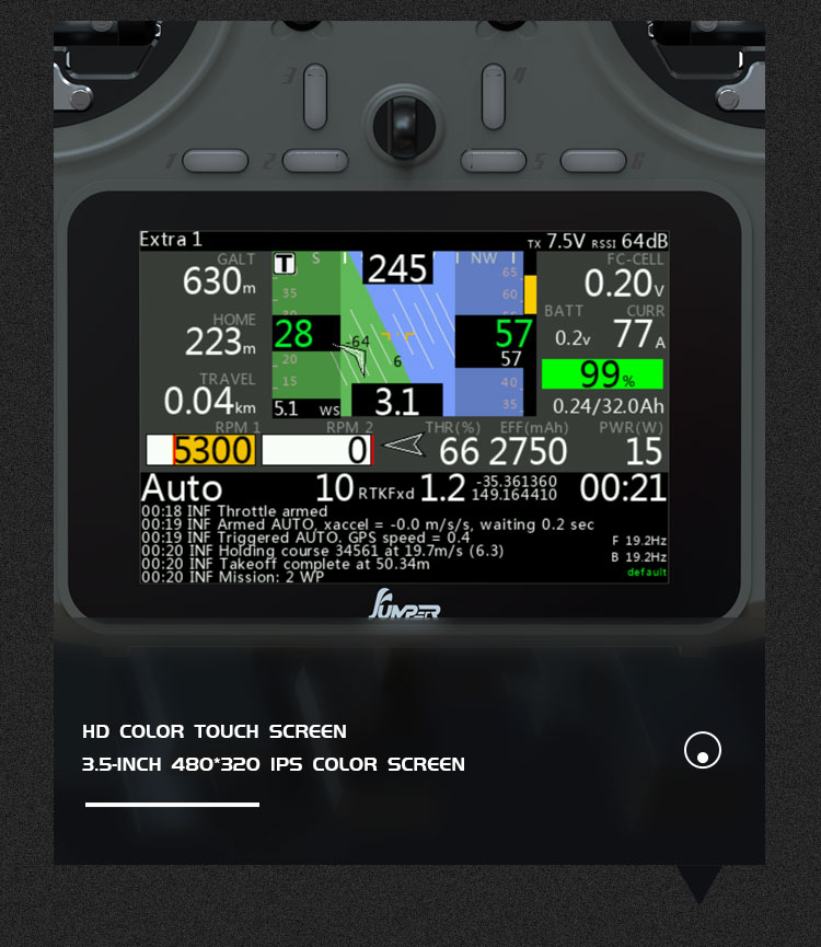JumperT1524GHz915MHzELRS1WVS-MHallSensorFullSizeGimbal35Colour-TouchScreenEdgeTXRadioControllerforFP-2015479-3