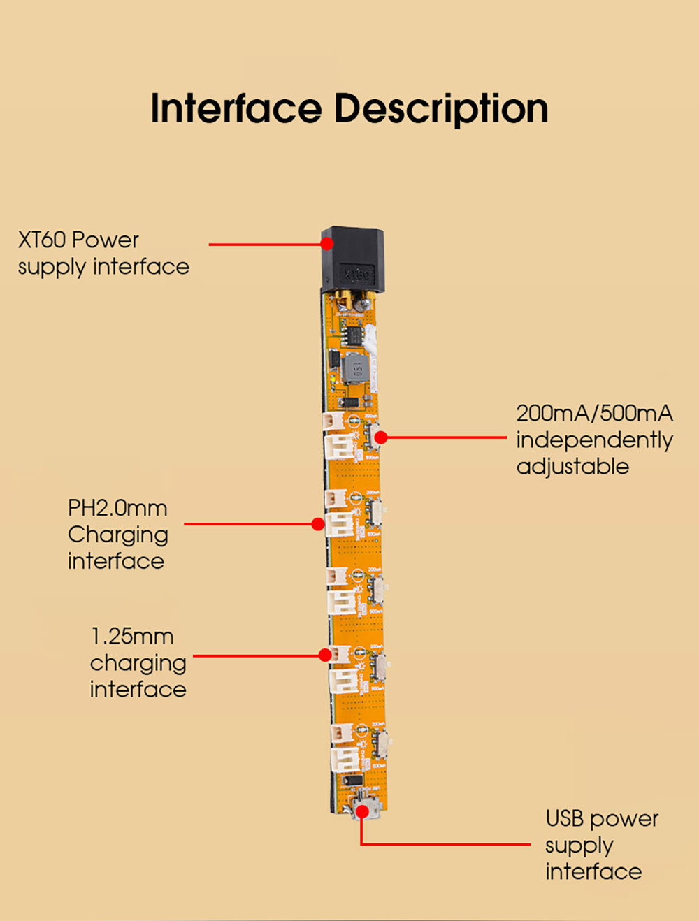 LDARC1S37V5-WayUSBChargerwithXT60PlugSupport1SLipoBatteryPH20125mmPlugforMobula7Moblite7WhoopFPVRaci-1993367-6