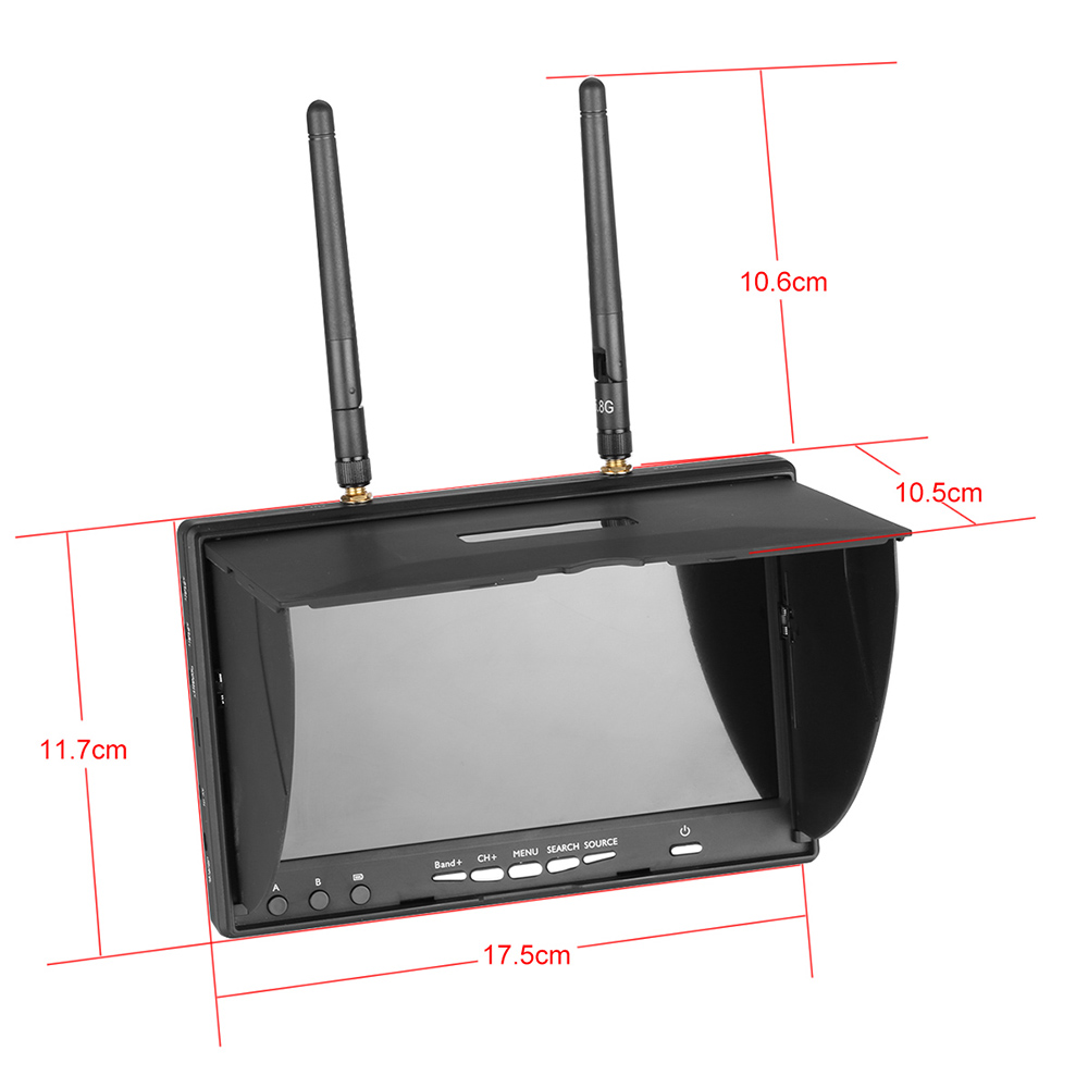 LSTLT5802S58G40CH8004807InchFPVMonitorBuiltinDualReceiverBatterywithAntennasforRCDrones-2009188-4