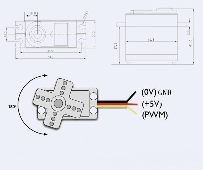 MG996R55g48V-6V13kgcmHighTorqueMetalGearAnalogServoforRCAirplaneFixedWingRobotHelicopterBoatDIYModel-1874915-4