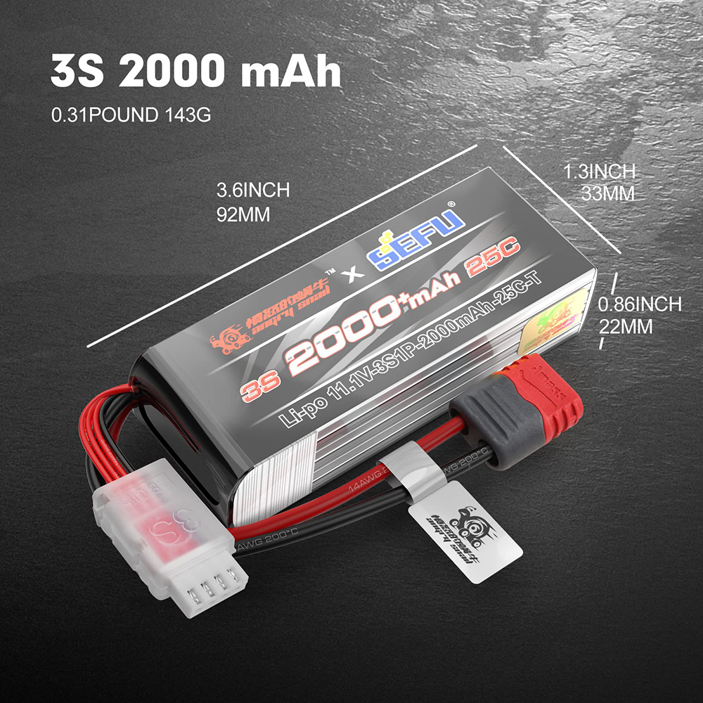 MJX3SBattery111V25C2000mAhLI-POBatterywithTPlugforMJX16208162091420914210RCCar-2008878-4