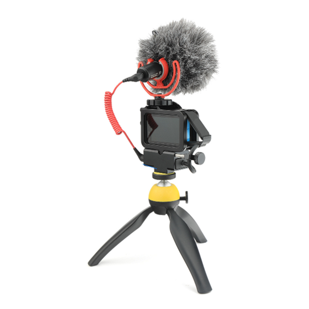 MicrophoneAdapterExternalAudioAdapterAluminumAlloyProtectionFrameforG0Pro56789SportCamera-1823672-3