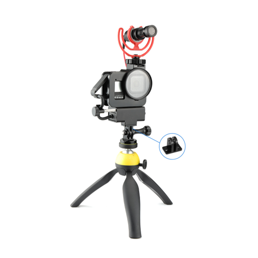 MicrophoneAdapterExternalAudioAdapterAluminumAlloyProtectionFrameforG0Pro56789SportCamera-1823672-5