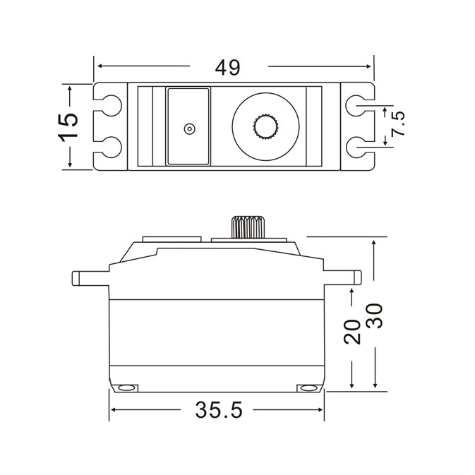 PS-2503HBJXServo25g335kgPlasticGearAnalogCoreMiniServoMotorfor112RCCarBoatRobotArmHelicopterAirplane-1996902-4