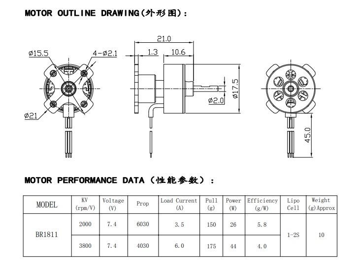 RacerstarBR1811-3800KV1S2SMiniBrushlessMotorforMicroTinyFPVRCAirplaneRacingDrone-1525243-1