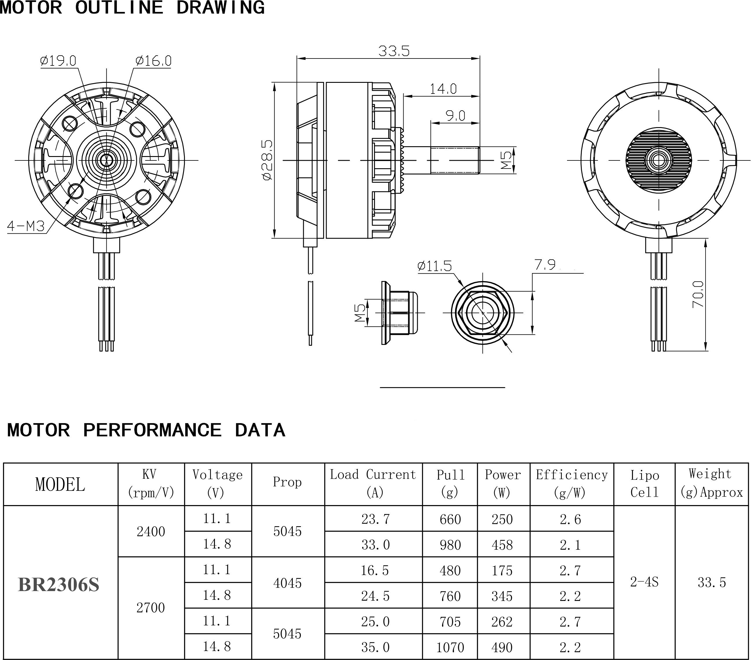 RacerstarRacingEdition2306BR2306S2700KV2-4SBrushlessMotorForX210X220250RCDroneFPVRacing-1149532-11