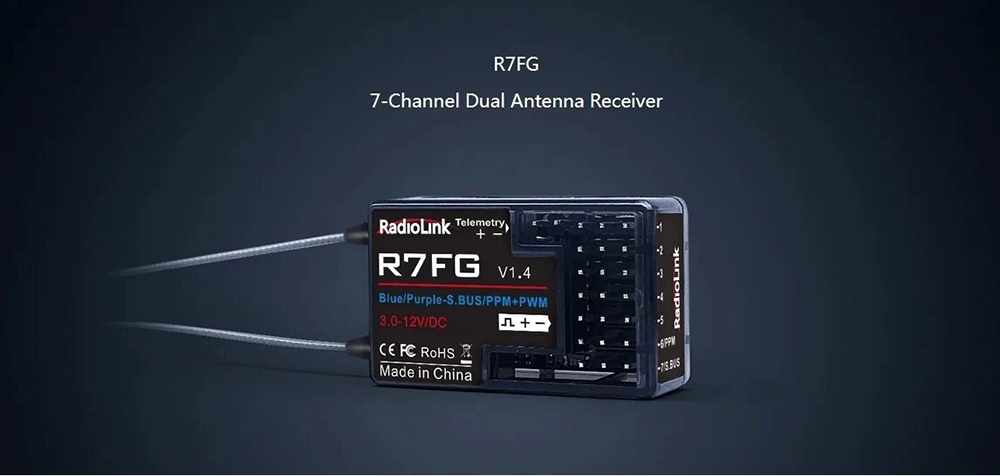 RadioLinkR7FG24GHz7CHDualAntennaSBUSPPMPWMRCRecieverIntegratedGyroForRadiolinksRC4GSRC6GST8ST8FBRC8X-2007288-4