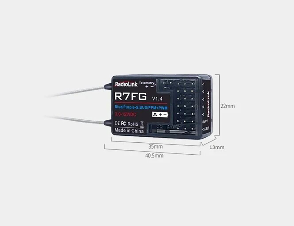 RadioLinkR7FG24GHz7CHDualAntennaSBUSPPMPWMRCRecieverIntegratedGyroForRadiolinksRC4GSRC6GST8ST8FBRC8X-2007288-6