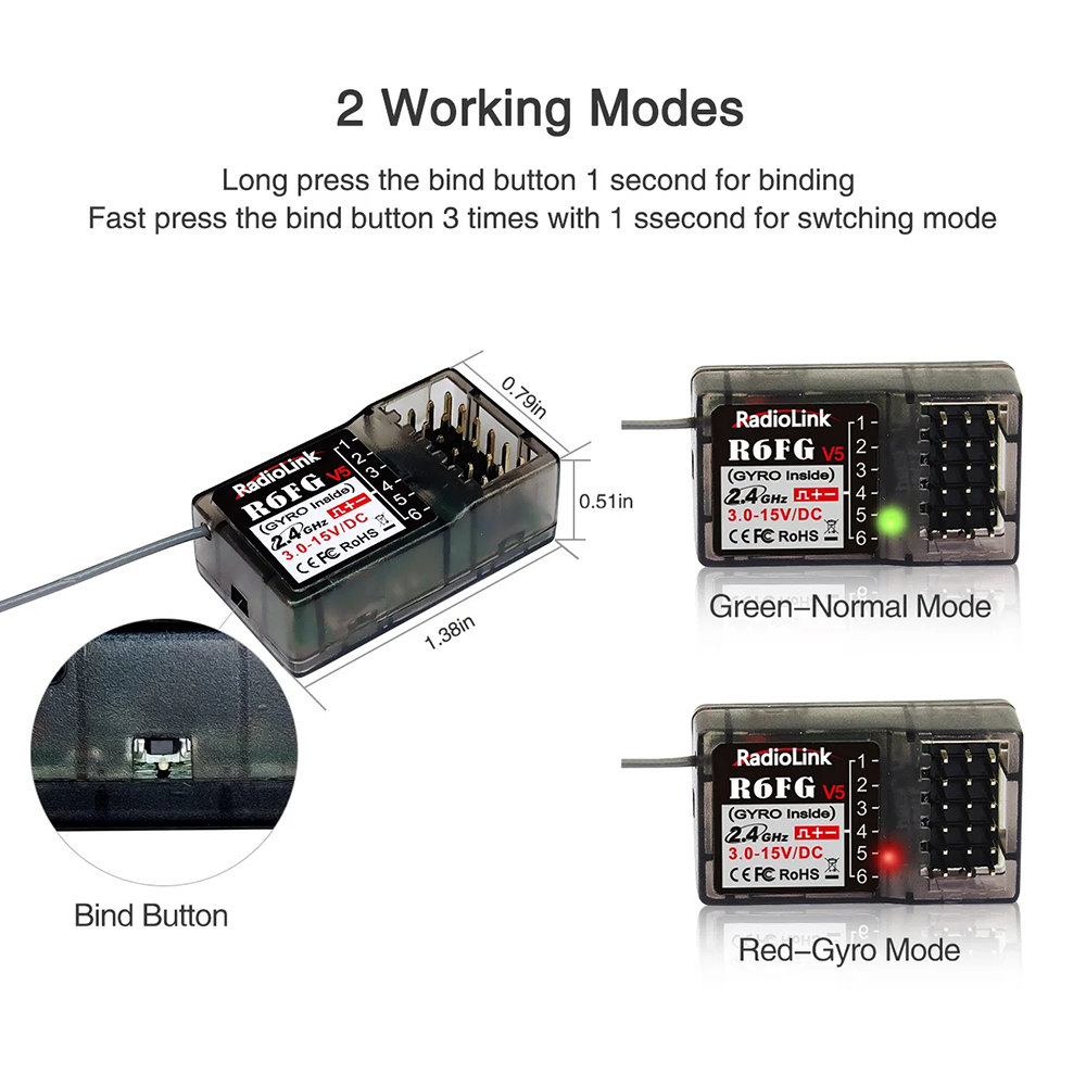 RadiolinkR6FG24GHz6CHFHSSLongRangeReveiverwithGyroforRCCarBoatRC8XRC6GSV2V3RC4GSV2V3T8FBT8STransmitt-2006247-3