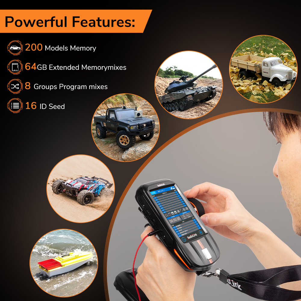 RadiolinkRC8X24GHz8CH43-InchFullColourTouchScreenLCDRadioTransmitterSupportVoiceCustomizationWith200-1974515-5