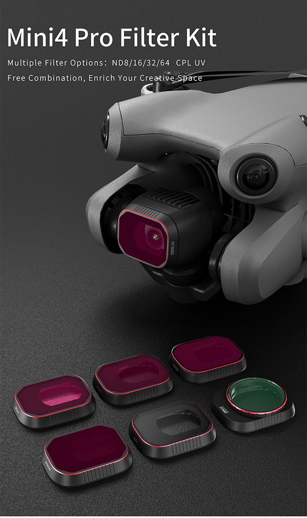 STARTRCCameraLensHDFilterSetProfessionalGradientGND16ND16ND64ND256UVCPLStarforDJIMINI4PRORCDroneQuad-2003561-1