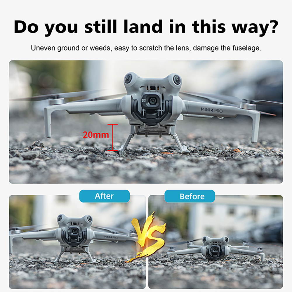 STARTRCFoldableExtendedHeightenLandingGearSkidLegsProtectorSupportforDJIMini4PRORCDroneQuadcopter-2003593-3