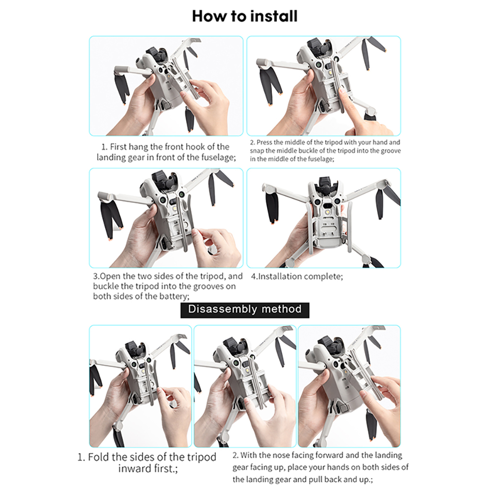 STARTRCFoldableExtendedHeightenLandingGearSkidLegsProtectorSupportforDJIMini4PRORCDroneQuadcopter-2003593-9