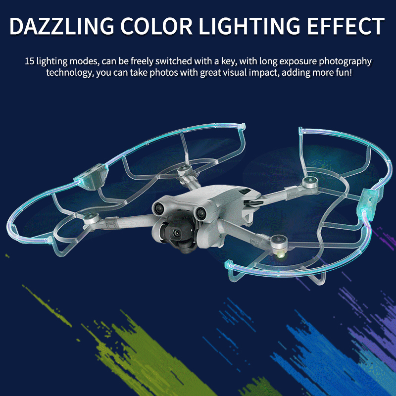 STARTRCLEDFlashLightAnti-CollisionPropellerPropsGuardGlowingRingNightFlightColorfulProtectionCoverBl-2006208-9