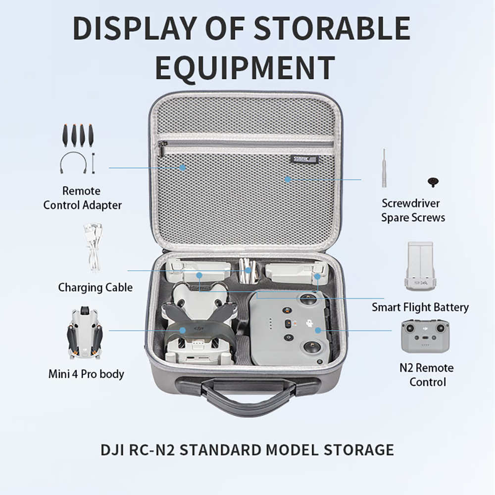 STARTRCPortableWaterproofStorageShoulderBagHandbagHardShellSuitcaseCarryingBoxCaseforDJIMINI4PRORC2R-2003582-20