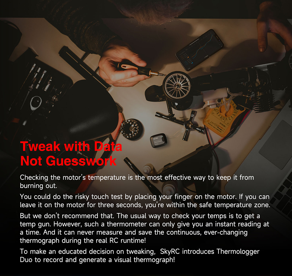 SkyRCTLD001DuoBluetoothThermometerDualChannel96WorkingHoursforMesureTemperatureDataoftheESCMotorBatt-1993319-3