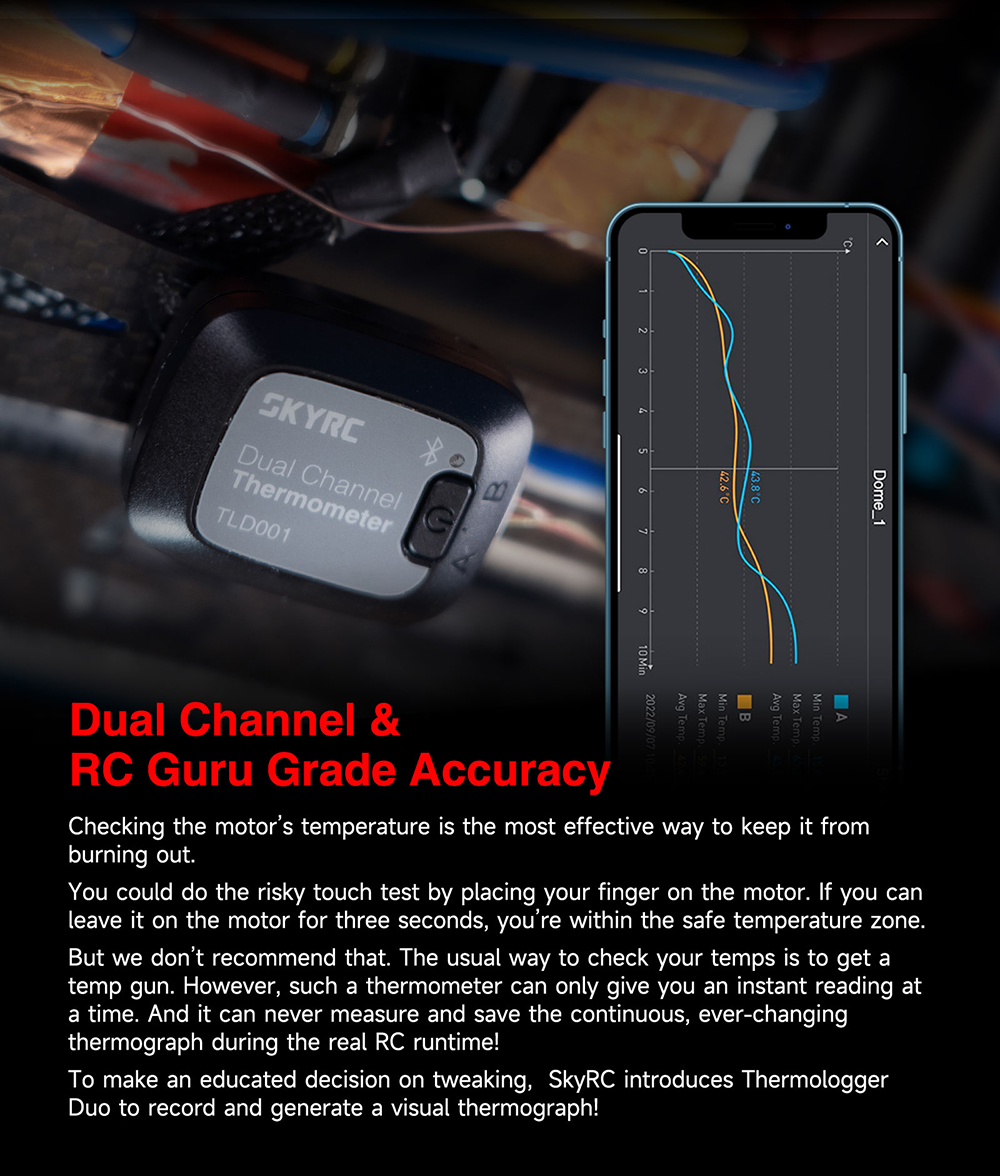 SkyRCTLD001DuoBluetoothThermometerDualChannel96WorkingHoursforMesureTemperatureDataoftheESCMotorBatt-1993319-4