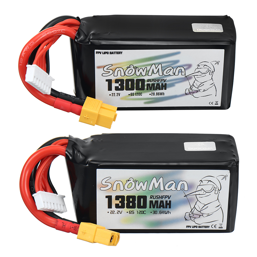 Snowman6S222V1300mAh1380mAh120CLiPoBatteryXT60PlugforGeprcCinelog35V2RCFPVRacingDrone-1993107-1