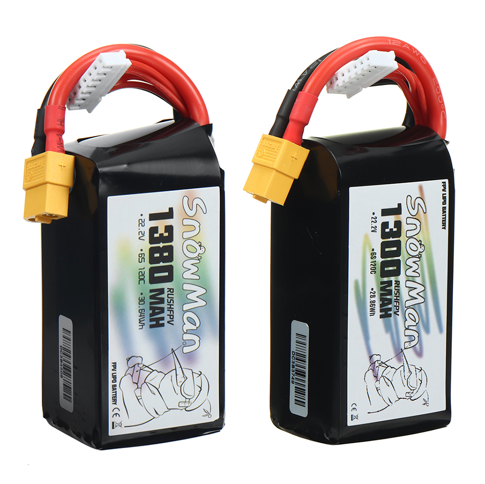 Snowman6S222V1300mAh1380mAh120CLiPoBatteryXT60PlugforGeprcCinelog35V2RCFPVRacingDrone-1993107-2