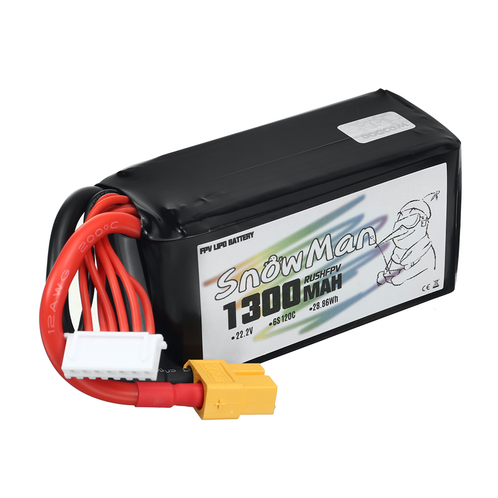 Snowman6S222V1300mAh1380mAh120CLiPoBatteryXT60PlugforGeprcCinelog35V2RCFPVRacingDrone-1993107-3
