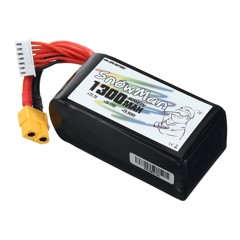 Snowman6S222V1300mAh1380mAh120CLiPoBatteryXT60PlugforGeprcCinelog35V2RCFPVRacingDrone-1993107-5