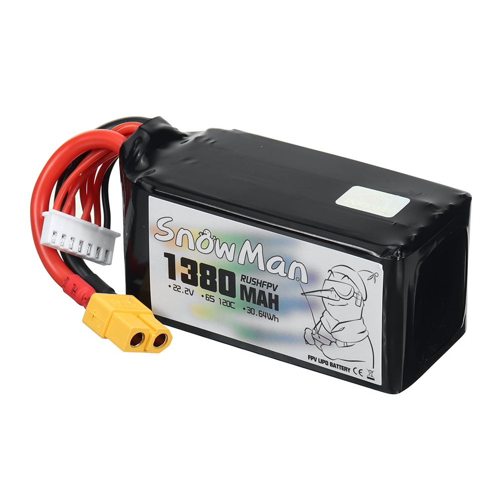 Snowman6S222V1300mAh1380mAh120CLiPoBatteryXT60PlugforGeprcCinelog35V2RCFPVRacingDrone-1993107-7