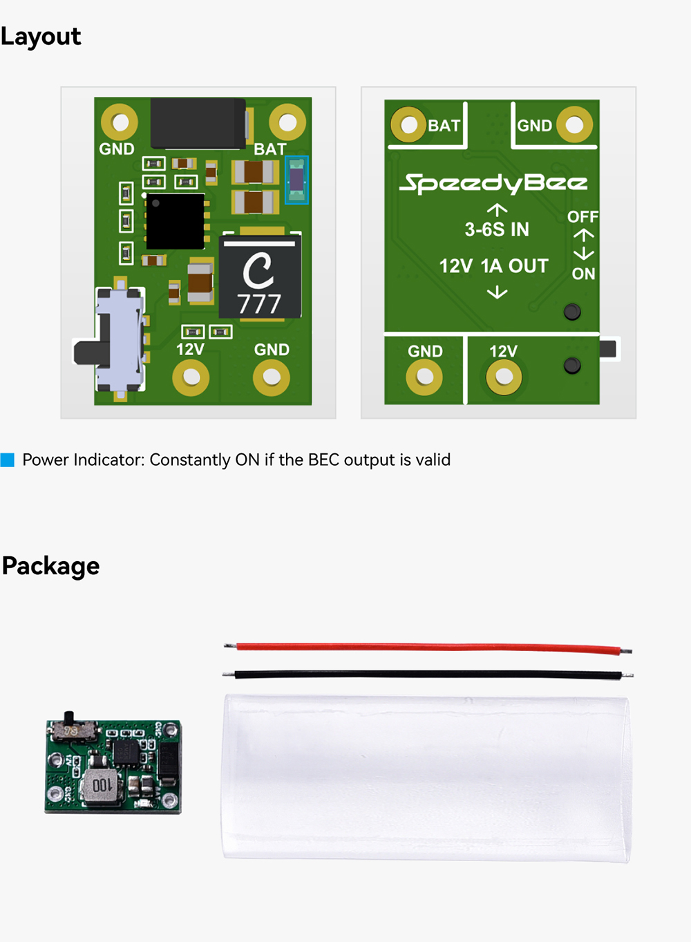 SpeedyBee12V1AMicroBECModuleWithPhysicalSwitchSupport3-6SLiPoForRCModelsAirplane-1994193-2