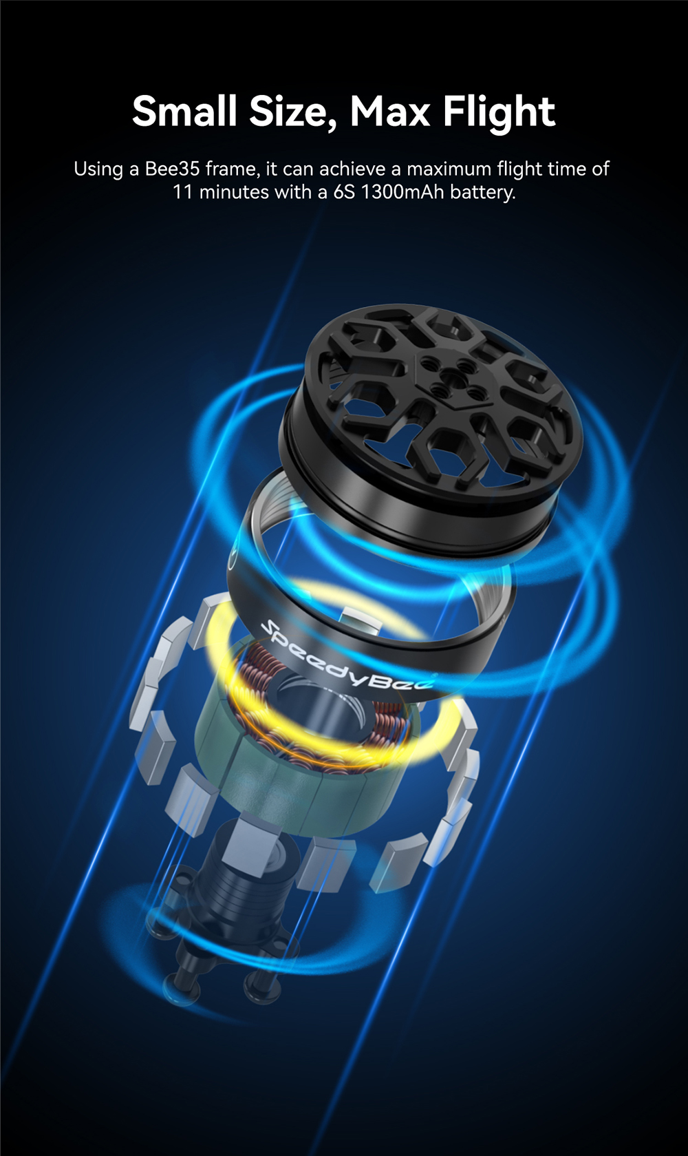 SpeedyBee20061950KV6SBrushlessMotor15mmShaftforBee3535InchRCFPVRacingDrone-2001098-2