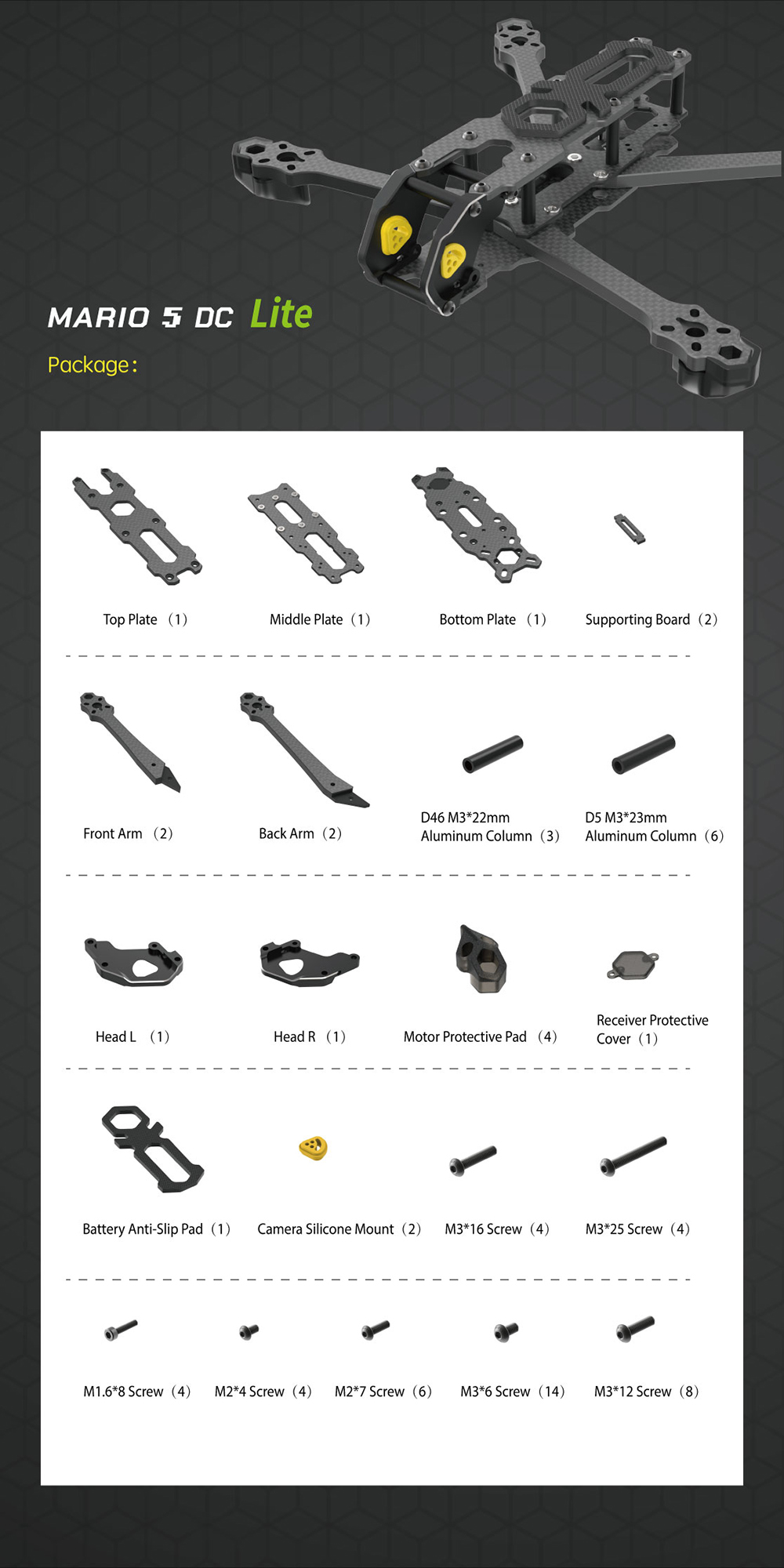 SpeedyBeeMario5DCXHPro5InchFrameKitwith3DPrintingPartsforDIYFreestyleRCDroneFPVRacing-2009930-7