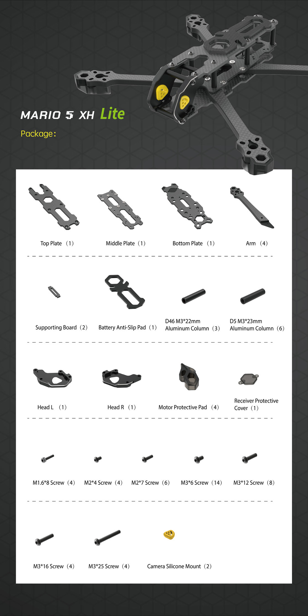 SpeedyBeeMario5DCXHPro5InchFrameKitwith3DPrintingPartsforDIYFreestyleRCDroneFPVRacing-2009930-8