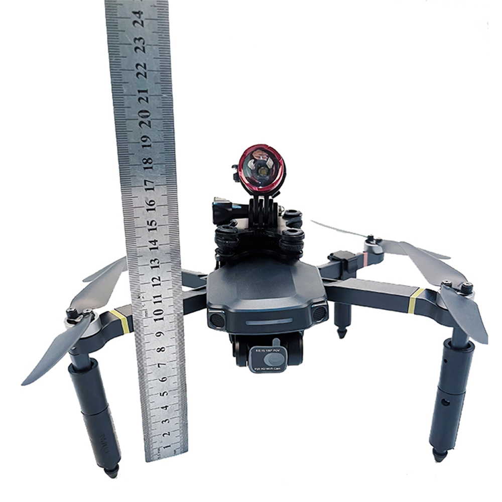 SpringHeightenedExtendedLandingGearSkidShockAbsorberLegTripodwithNightFillLEDLightFlashlightforSJRCF-2014109-5