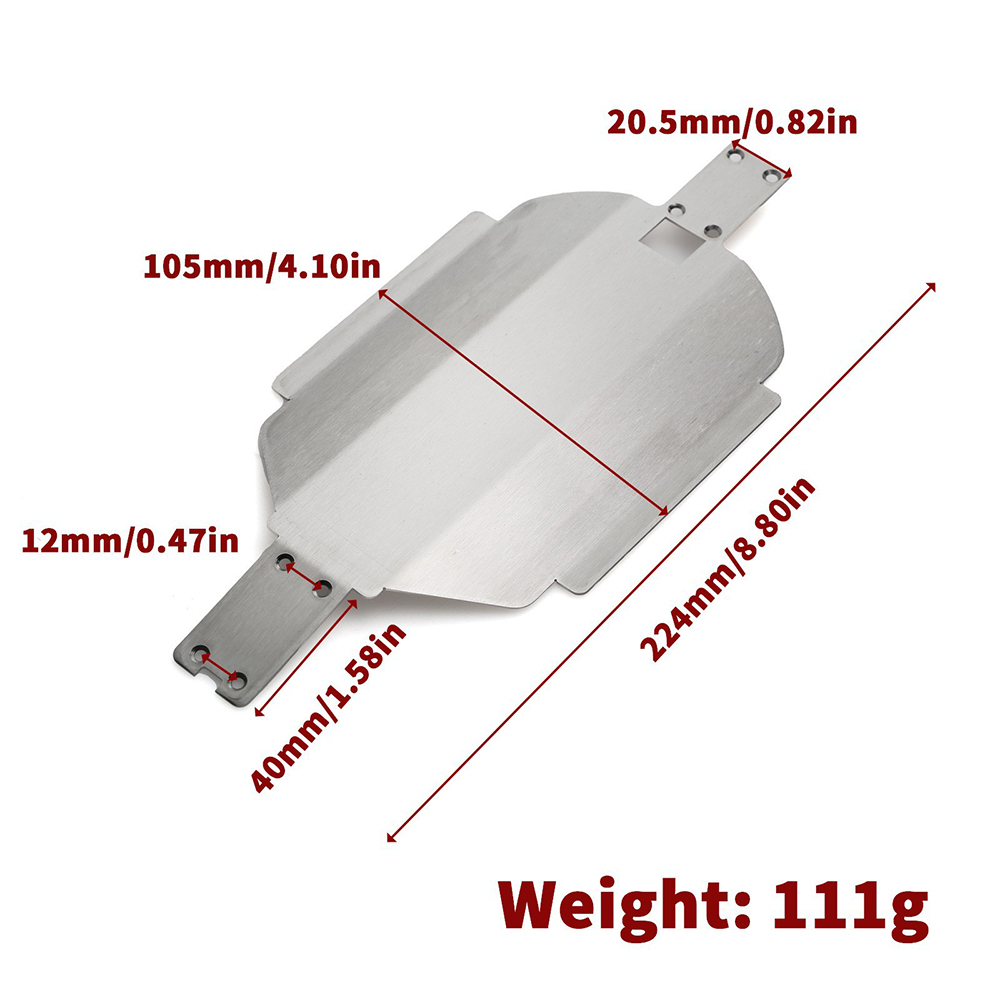 StainlessSteelSkidPlateChassisArmorGearboxProtectorFor116MJX16207162081620916210RCCarUpgradeParts-1991194-5
