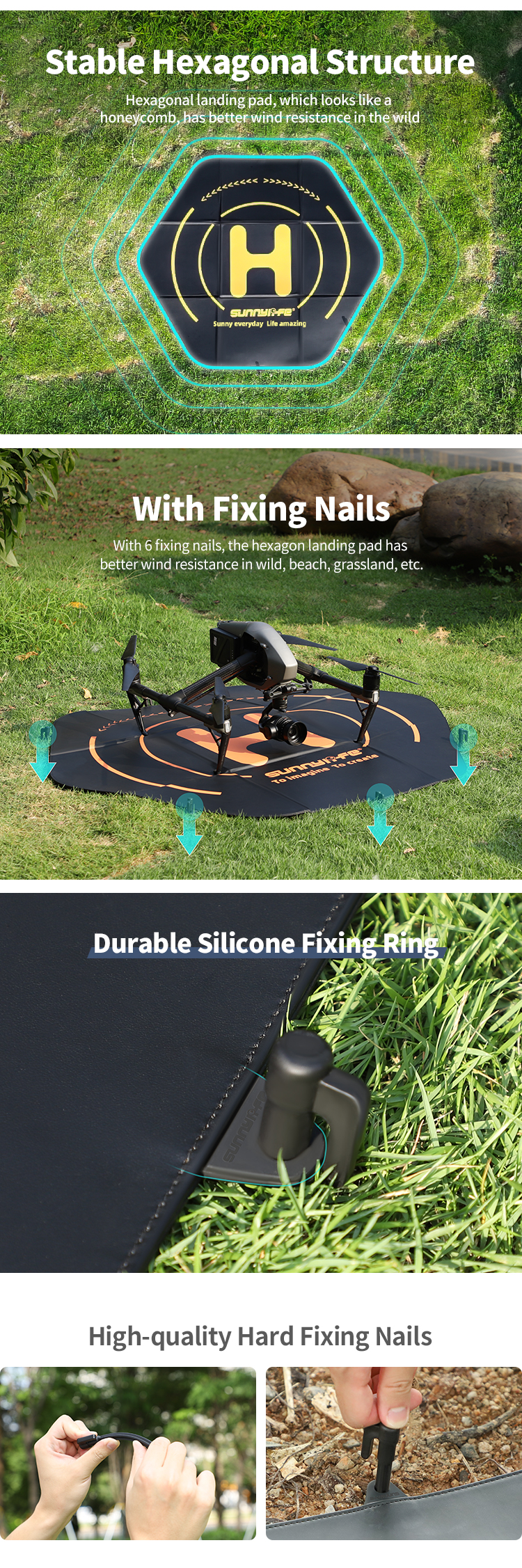 Sunnylife110CMLandingPadwithFixingNailsDoubleSidedWaterproofFoldableParkingApronforDJIInspire3Mavic3-1992813-2
