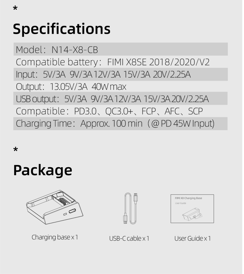 SunnylifeBatteryChargingBasePortableType-cFastChargerSupplyDischargerPowerBankforFIMIX8SEX8SE2018202-1995451-6