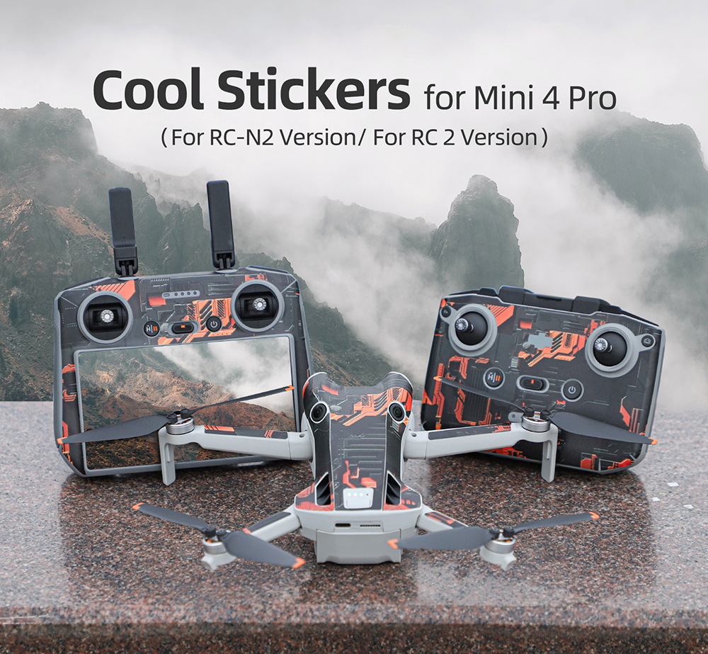 SunnylifeWaterproofPVCStickersDroneBodySkinProtectiveArmRemoteControlProtectorforDJIMini4PRORCDrone-2003395-1